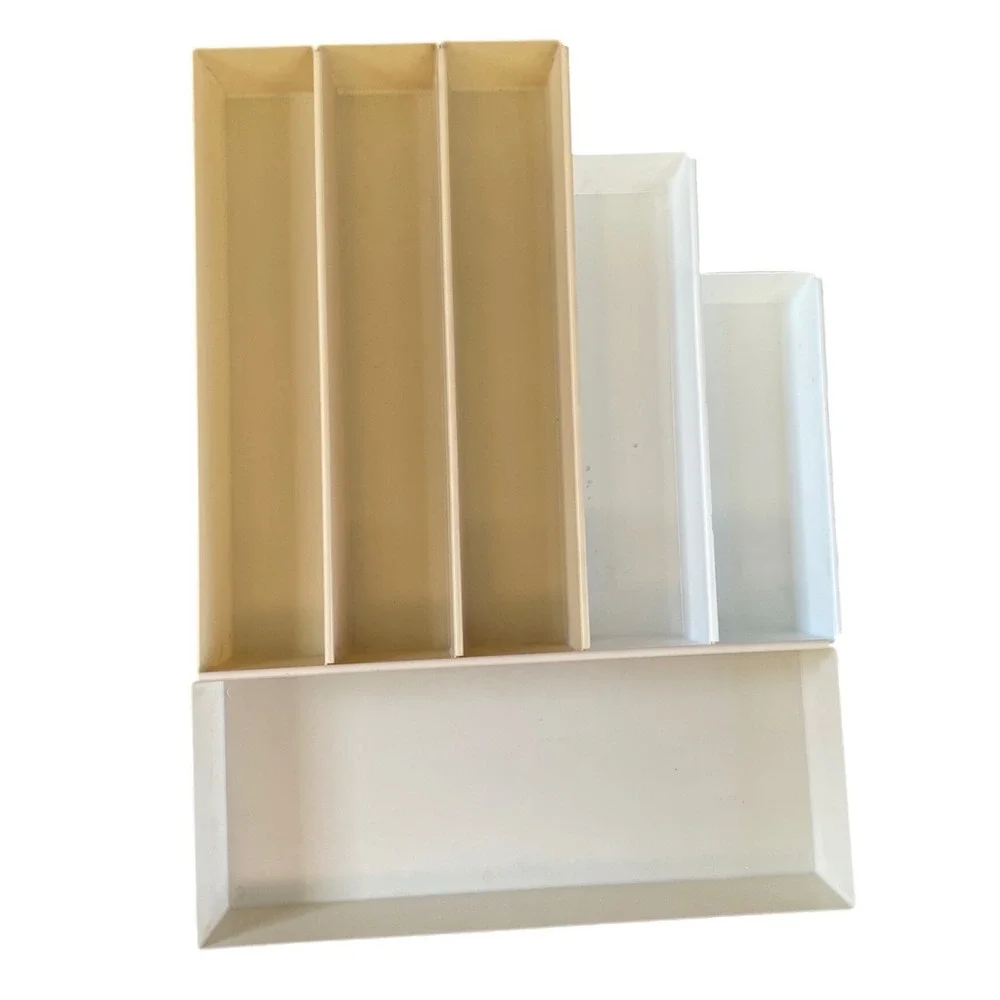 Lot 6 Vintage Interlocking Rubbermaid Drawer Organizers Mixed Sizes & Colors